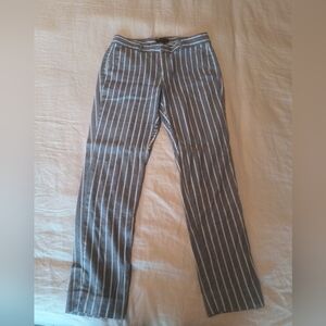 Banana Republic Gray and White Striped Trousers